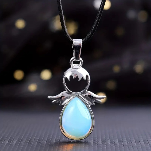 Jewelry - 140 ❤️  Opal Angel Guardianship Genstone Crystal Stone Pendant Necklace